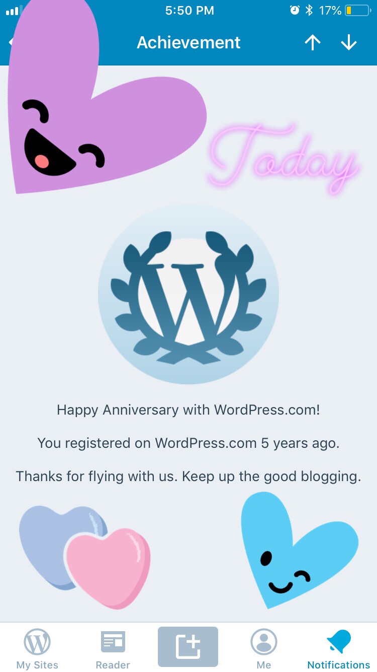 Happy 5th Anniversary ‼️ To BK From WordPress 😊 : How does this make me feel ⁉️💞&nbsp;#BitterSweet